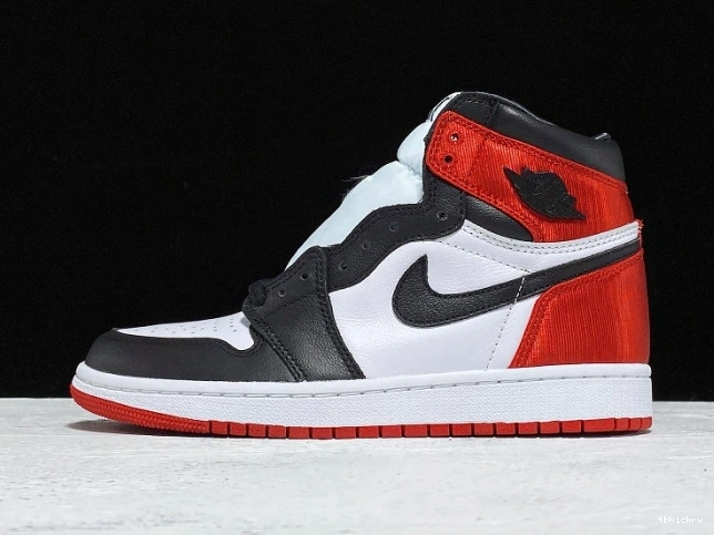 TBkick Jordan Black Air 1 High Satin Retro CD0461-016 Toe 0728